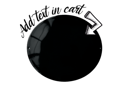 Black Enamel Sign 20 x 18 cm (7⅞" x 7")