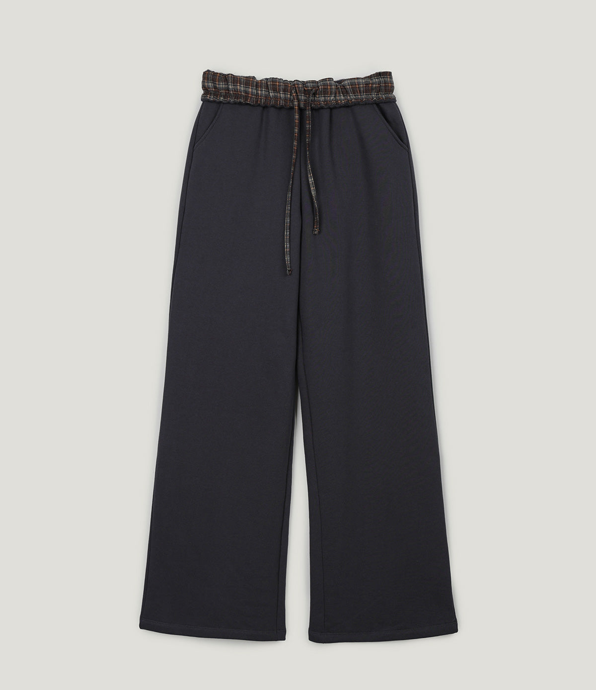 Jardin Check Contrast Wide Sweatpants