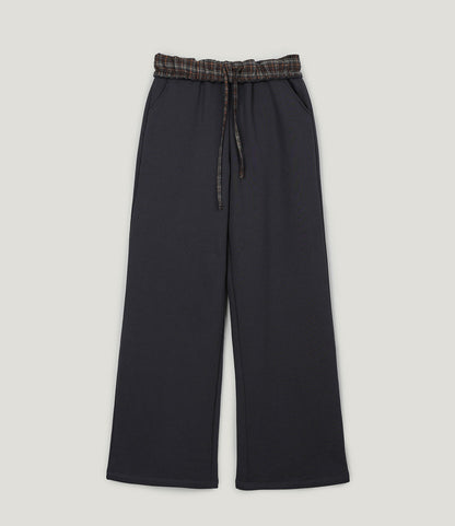 Jardin Check Contrast Wide Sweatpants
