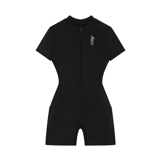 Montenegra Women's Quarter-Zip Short Sleeve Romper