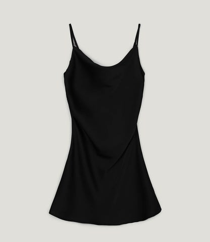 Rubel Satin Shirred Sleeveless Mini Dress