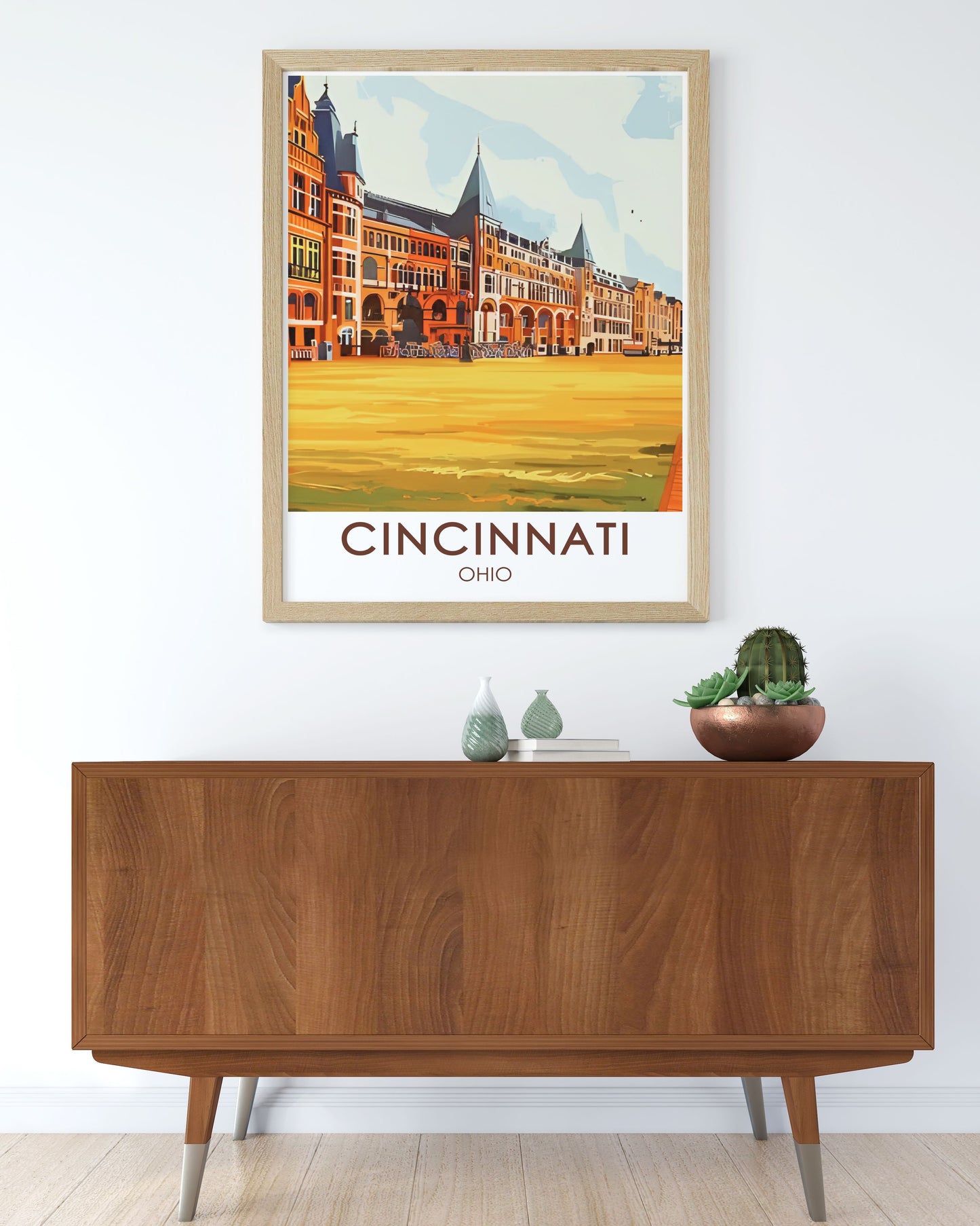 Cincinnati Poster Print -  Cincinnati Music Hall Poster Print - Cincinnati Skyline Travel Print - Cincinnati City Map Canvas Art