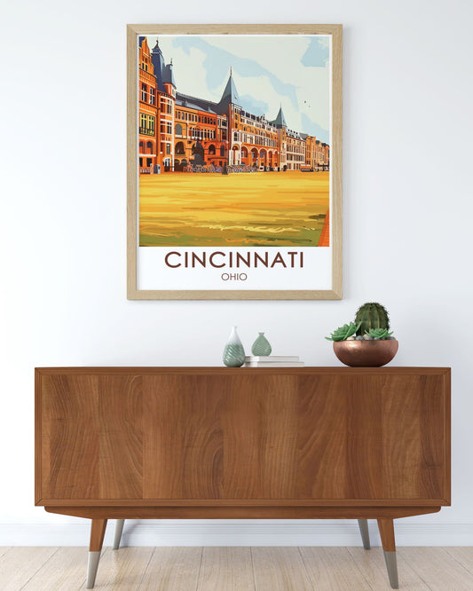 Cincinnati Poster Print -  Cincinnati Music Hall Poster Print - Cincinnati Skyline Travel Print - Cincinnati City Map Canvas Art