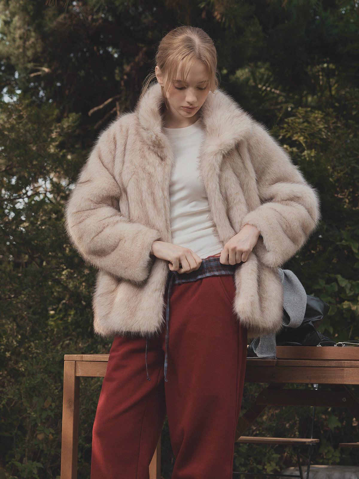 Polton High Neck Soft Fur Jacket