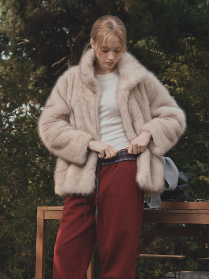 Polton High Neck Soft Fur Jacket