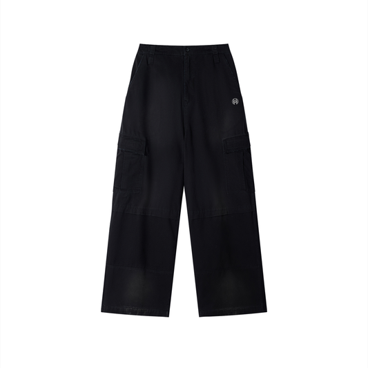 Montenegra Sunfade Washed Wide Leg Cargo Pants