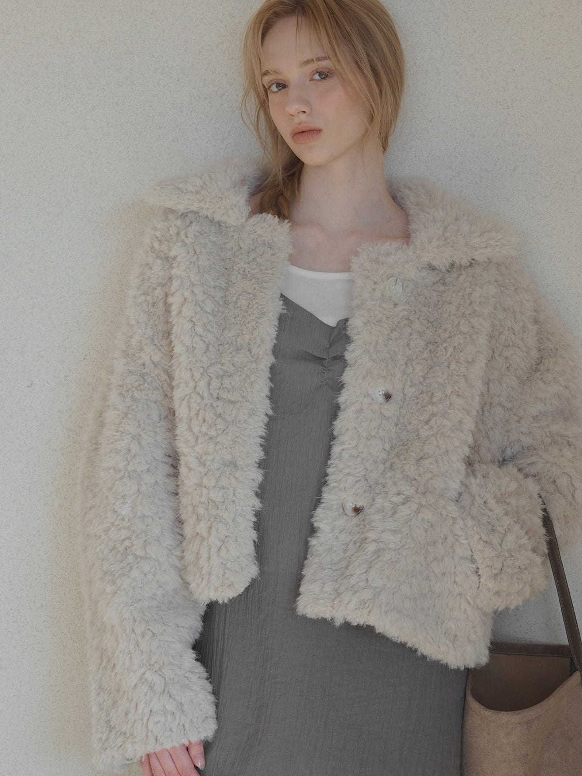Buard Shearling Collar Fur Jacket