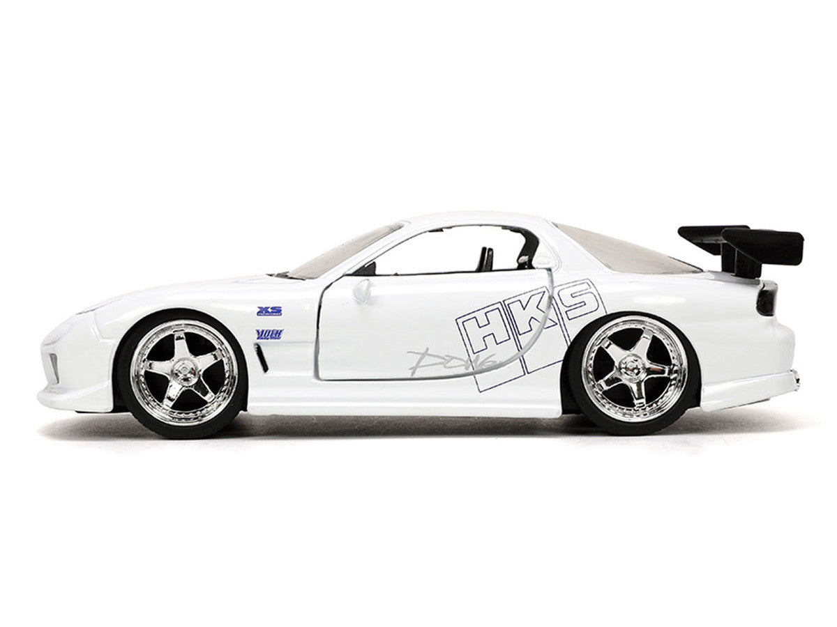 1993 Mazda RX-7 "HKS" White "The Fast and the Furious" (2001) Movie "25 Years of Fast & Furious" Series 1/32 Diecast Model Car by Jada