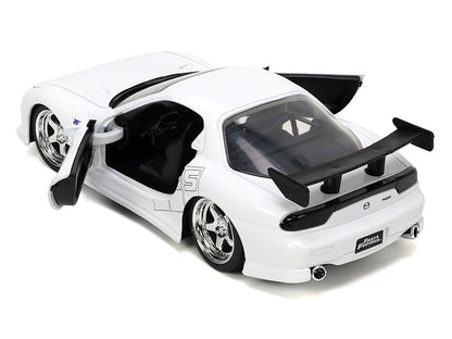 1993 Mazda RX-7 "HKS" White "The Fast and the Furious" (2001) Movie "25 Years of Fast & Furious" Series 1/32 Diecast Model Car by Jada