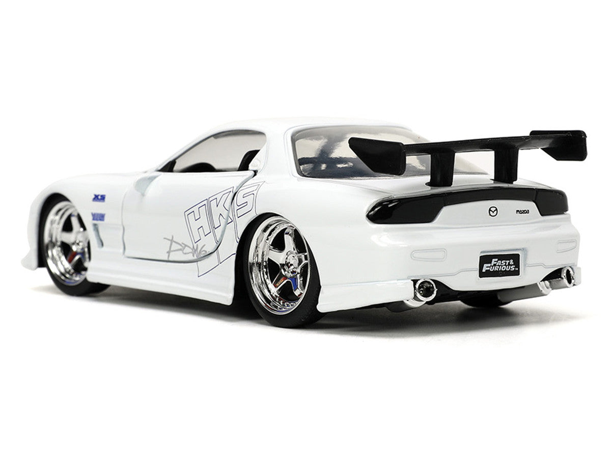 1993 Mazda RX-7 "HKS" White "The Fast and the Furious" (2001) Movie "25 Years of Fast & Furious" Series 1/32 Diecast Model Car by Jada