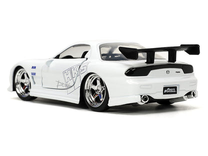 1993 Mazda RX-7 "HKS" White "The Fast and the Furious" (2001) Movie "25 Years of Fast & Furious" Series 1/32 Diecast Model Car by Jada