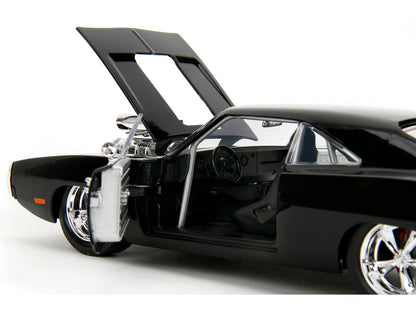 1970 Dodge Charger Black with Race Interior "The Fast and the Furious" (2001) Movie "25 Years of Fast & Furious" Series 1/24 Diecast Model Car by Jada