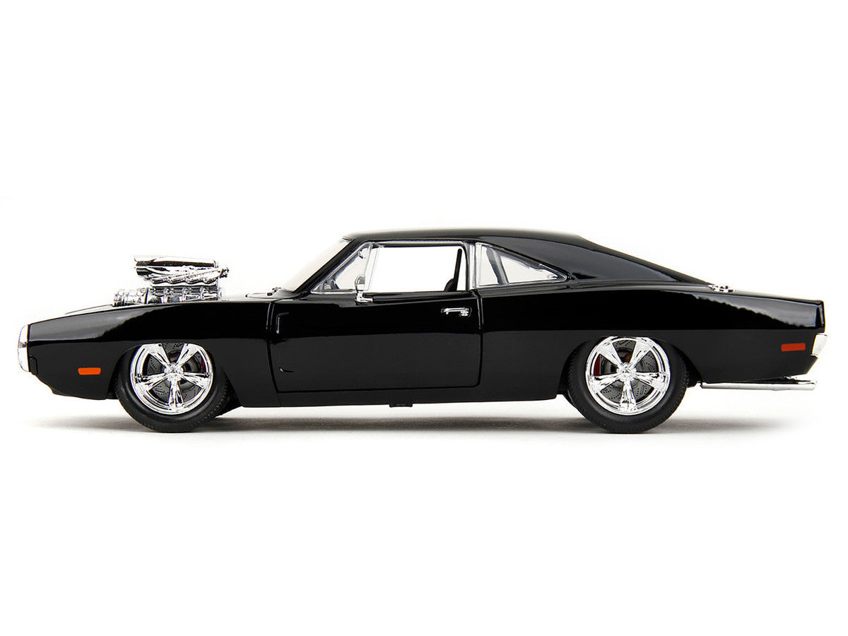 1970 Dodge Charger Black with Race Interior "The Fast and the Furious" (2001) Movie "25 Years of Fast & Furious" Series 1/24 Diecast Model Car by Jada