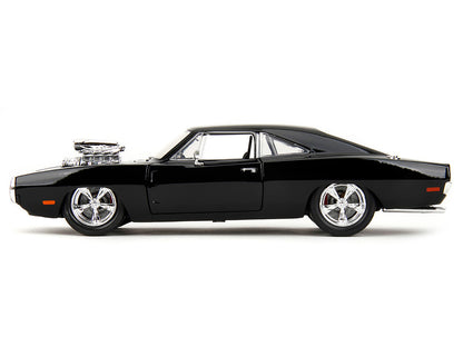 1970 Dodge Charger Black with Race Interior "The Fast and the Furious" (2001) Movie "25 Years of Fast & Furious" Series 1/24 Diecast Model Car by Jada