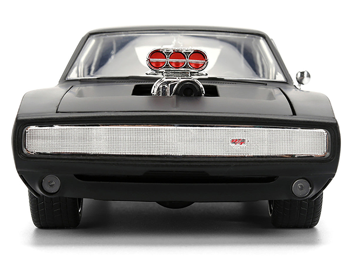 1970 Dodge Charger R/T Matt Black "Fast & Furious" (2009) Movie "Fast & Furious" Series 1/24 Diecast Model Car by Jada