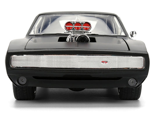 1970 Dodge Charger R/T Matt Black "Fast & Furious" (2009) Movie "Fast & Furious" Series 1/24 Diecast Model Car by Jada