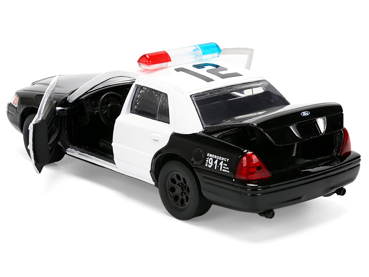 Ford Crown Victoria "LAPD (Los Angeles Police Department) Black and White "The Fast and the Furious" (2001) Movie "Fast & Furious" Series 1/32 Diecast Model Car by Jada