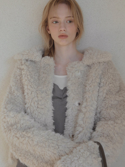 Buard Shearling Collar Fur Jacket