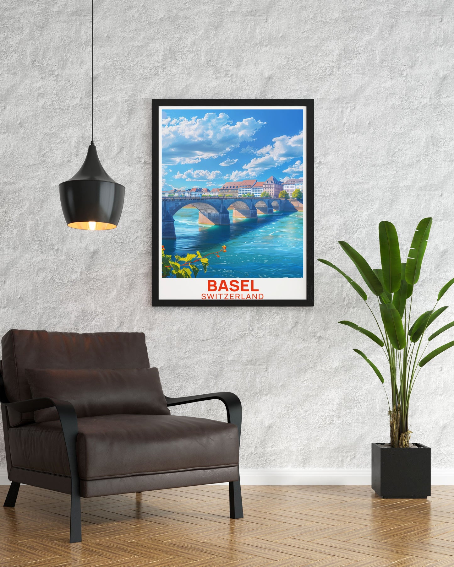 Basel Fine Line Posters Mittlere Brucke Stunning Unique Prints Switzerland Elegant Home Decor