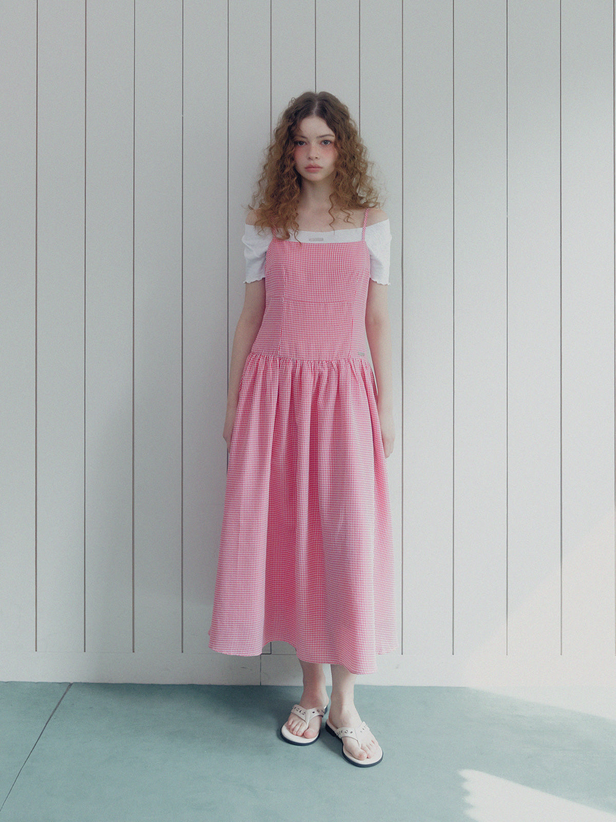 Callen Check Sleeveless Long Dress