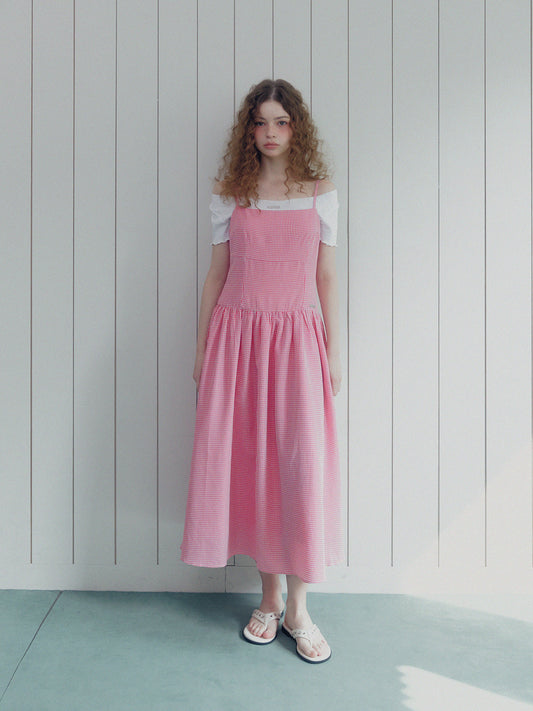 Callen Check Sleeveless Long Dress