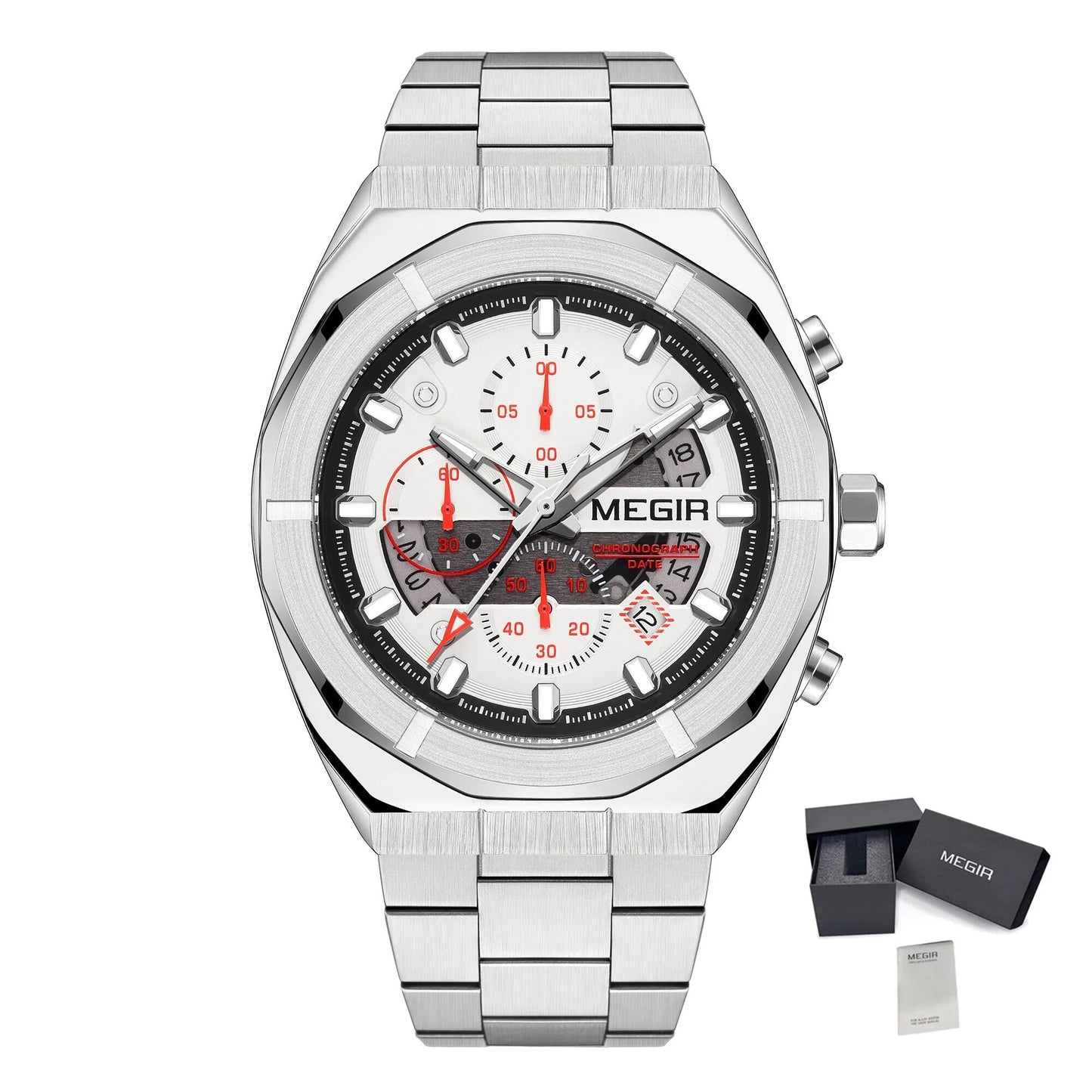 MEGIR New Watch for Men Top Brand Luxury Casual Quartz Wristwatch with Chronograph Waterproof Luminous Auto Date Reloj Hombre 2225