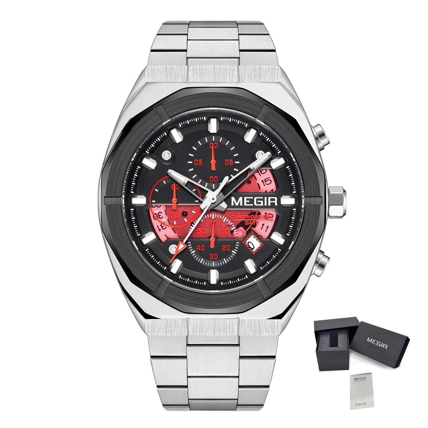 MEGIR New Watch for Men Top Brand Luxury Casual Quartz Wristwatch with Chronograph Waterproof Luminous Auto Date Reloj Hombre 2225