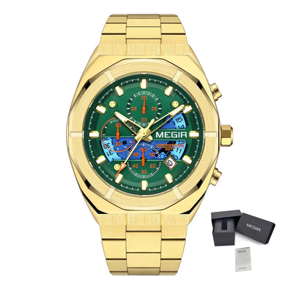 MEGIR New Watch for Men Top Brand Luxury Casual Quartz Wristwatch with Chronograph Waterproof Luminous Auto Date Reloj Hombre 2225