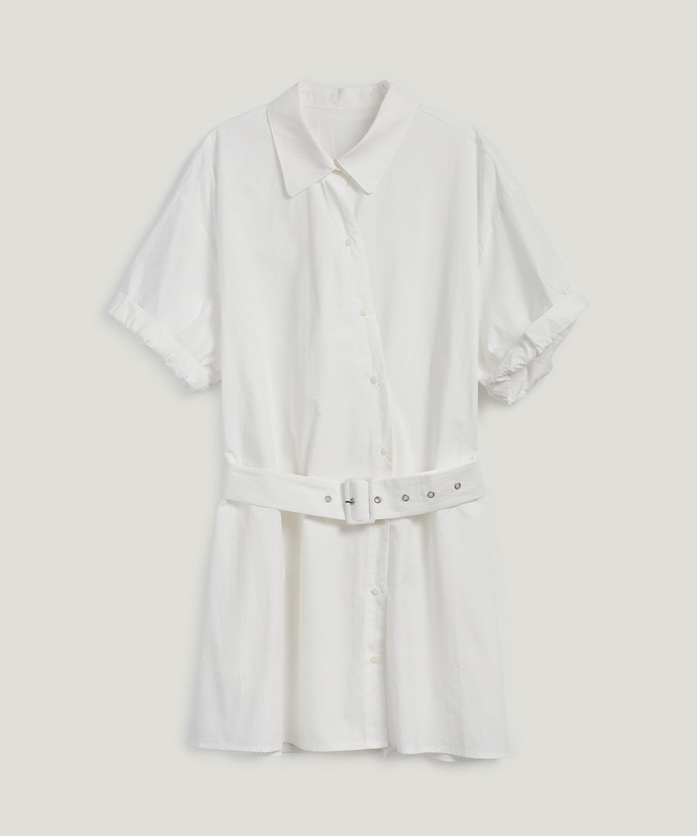 Lovin Roll-Up Shirt Dress (Belt Set)