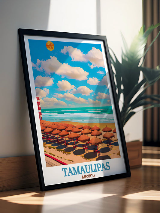 Tamaulipas Poster Print - Playa Miramar Travel Art - Tamaulipas Art Print - Tamaulipas Travel Print - Mexico Travel Poster