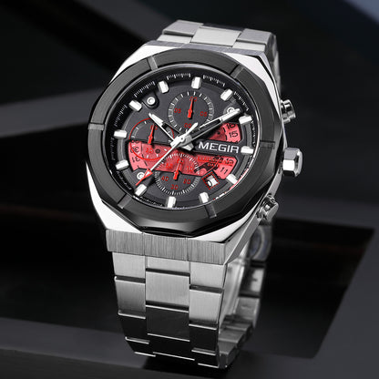 MEGIR New Watch for Men Top Brand Luxury Casual Quartz Wristwatch with Chronograph Waterproof Luminous Auto Date Reloj Hombre 2225