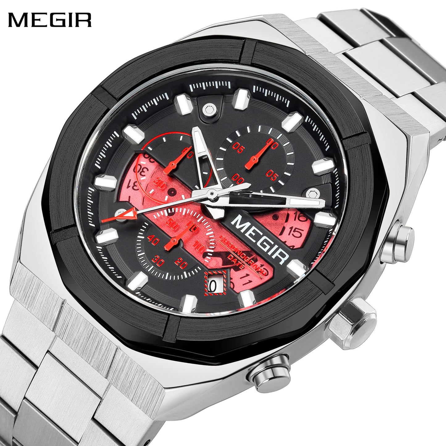 MEGIR New Watch for Men Top Brand Luxury Casual Quartz Wristwatch with Chronograph Waterproof Luminous Auto Date Reloj Hombre 2225