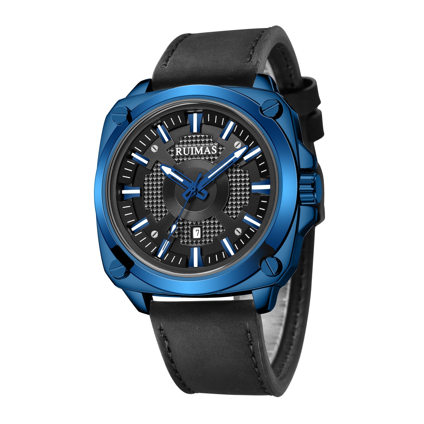 RUIMAS Top Brand Fashion Sports Quartz Wrist Watches for Men Waterproof Luminous Leather Band Relogio Masculino with Auto Date 303