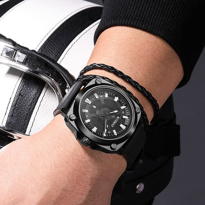 RUIMAS Top Brand Fashion Sports Quartz Wrist Watches for Men Waterproof Luminous Leather Band Relogio Masculino with Auto Date 303
