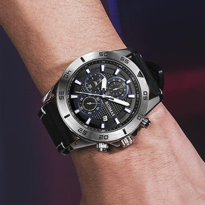 RUIMAS Luxury Brand Mens Watches Quartz Leather Strap Wristwatch Waterproof Clock Sports Large Dial Watch Auto Date Montre Homme 572