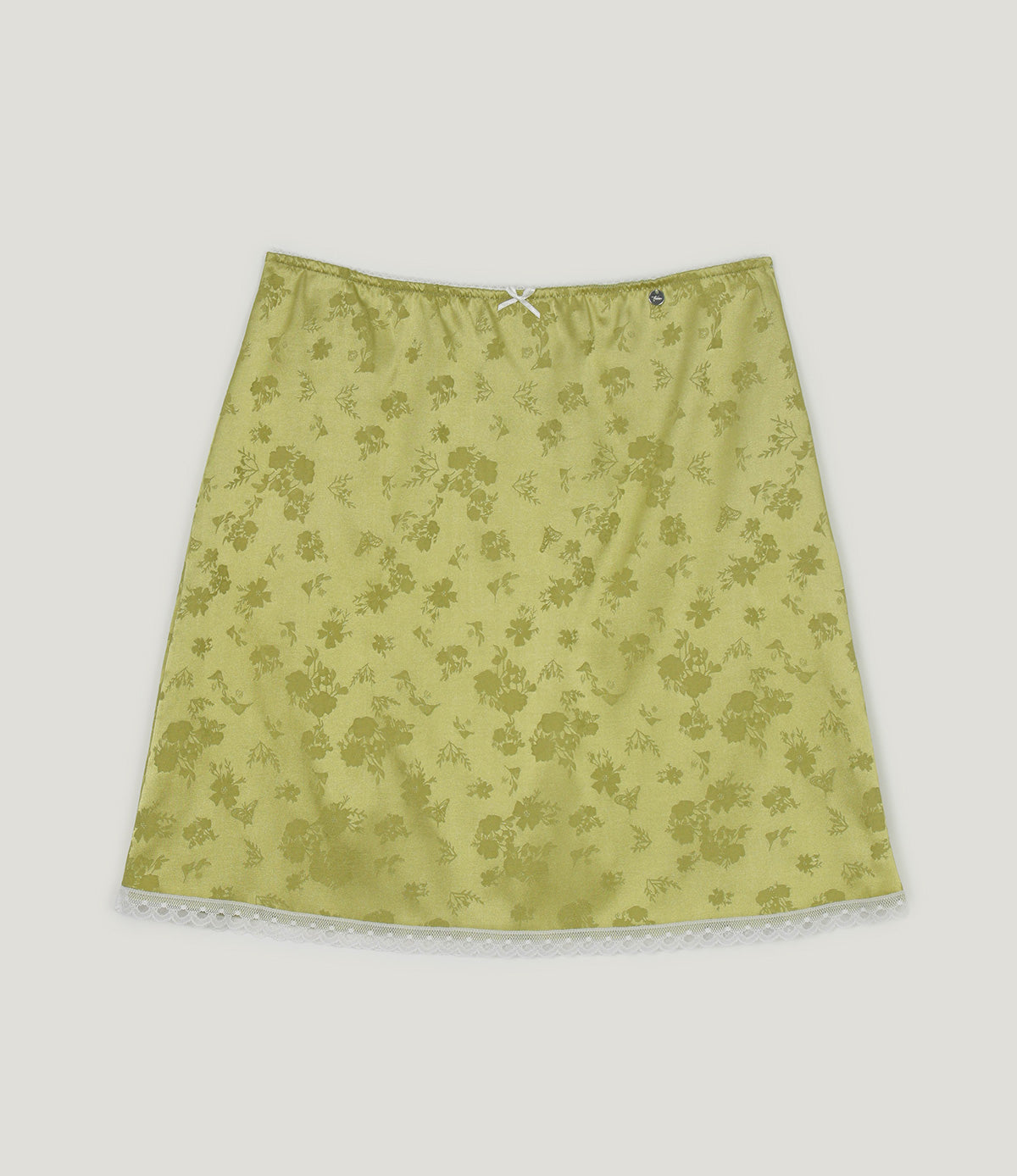 Divet flower satin banding midi skirt
