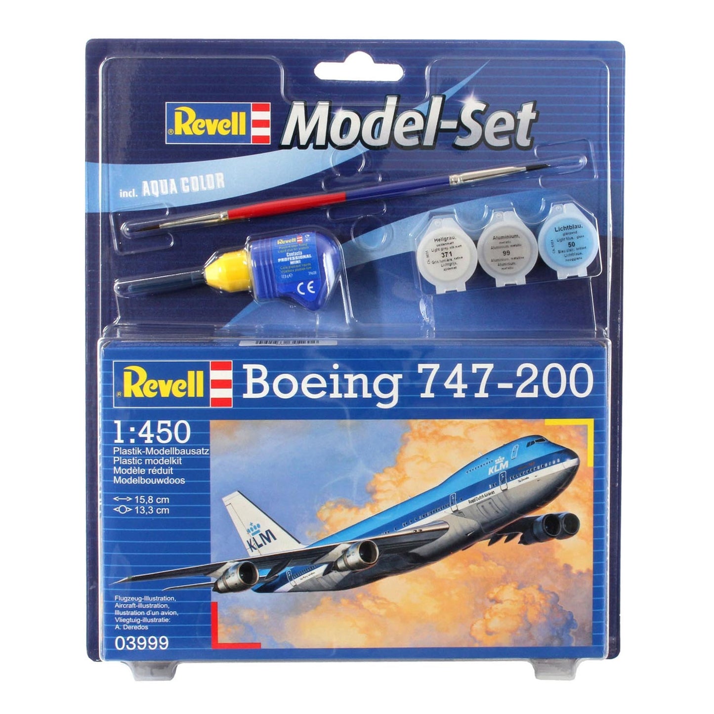Revell model set - Boeing 747-200 scale 1:450 22pcs. - incl. basic paints