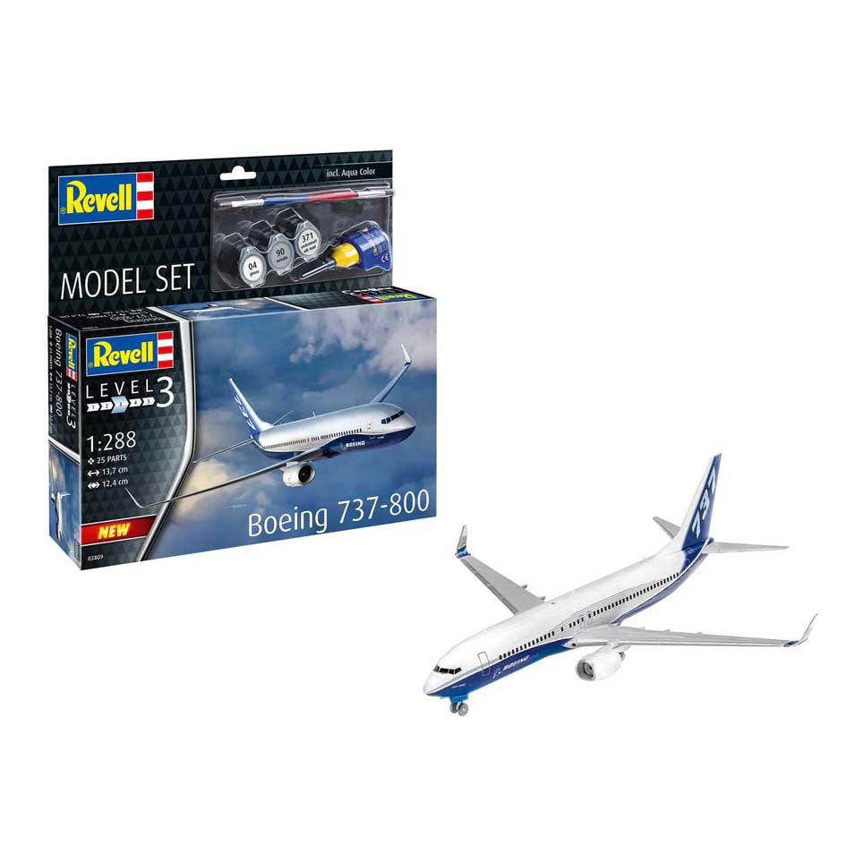 Revell model kit - boeing 737-800 1:288 - 25 pcs. - incl. basic paint colors