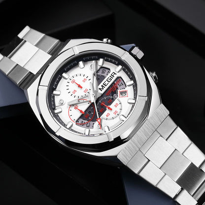 MEGIR New Watch for Men Top Brand Luxury Casual Quartz Wristwatch with Chronograph Waterproof Luminous Auto Date Reloj Hombre 2225
