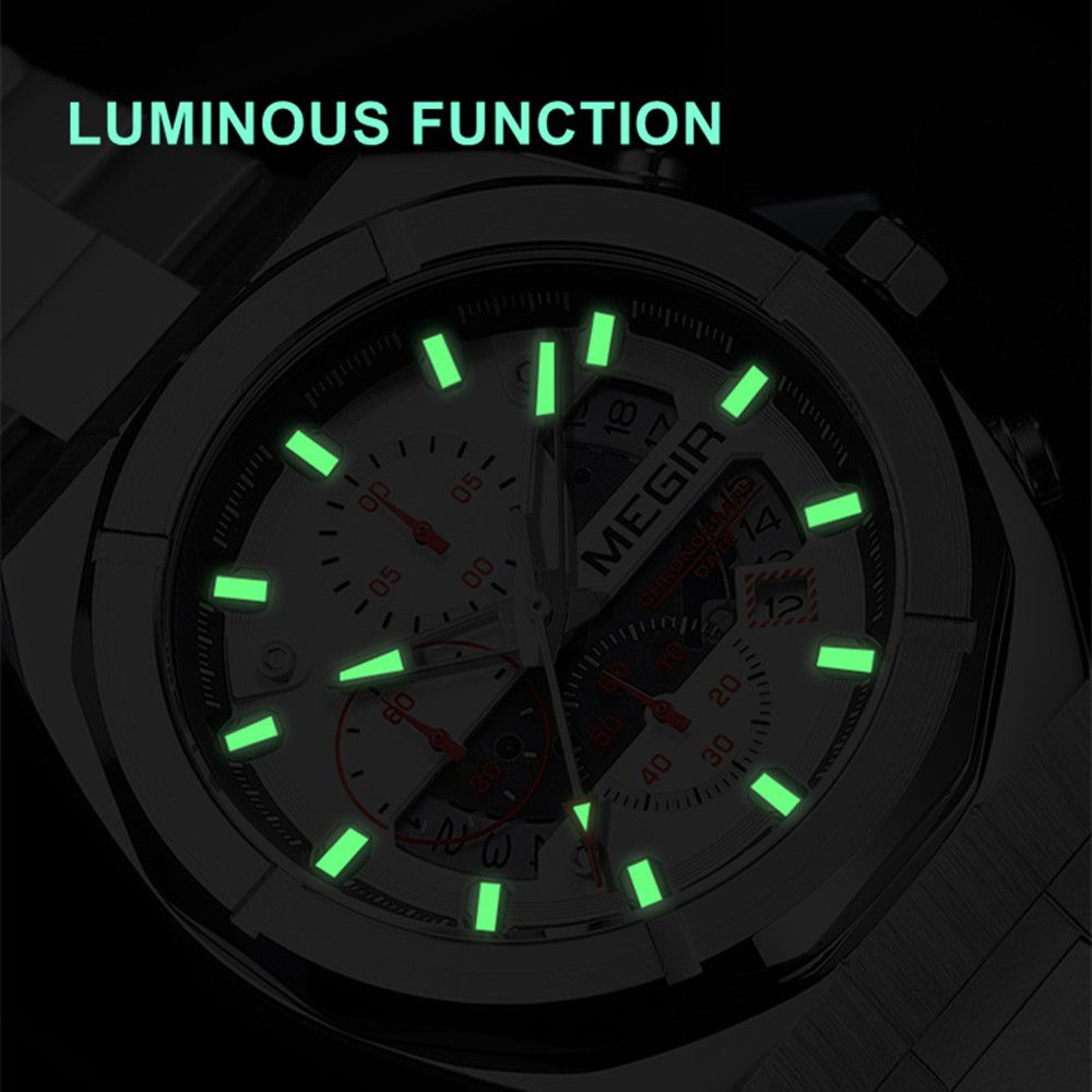MEGIR New Watch for Men Top Brand Luxury Casual Quartz Wristwatch with Chronograph Waterproof Luminous Auto Date Reloj Hombre 2225