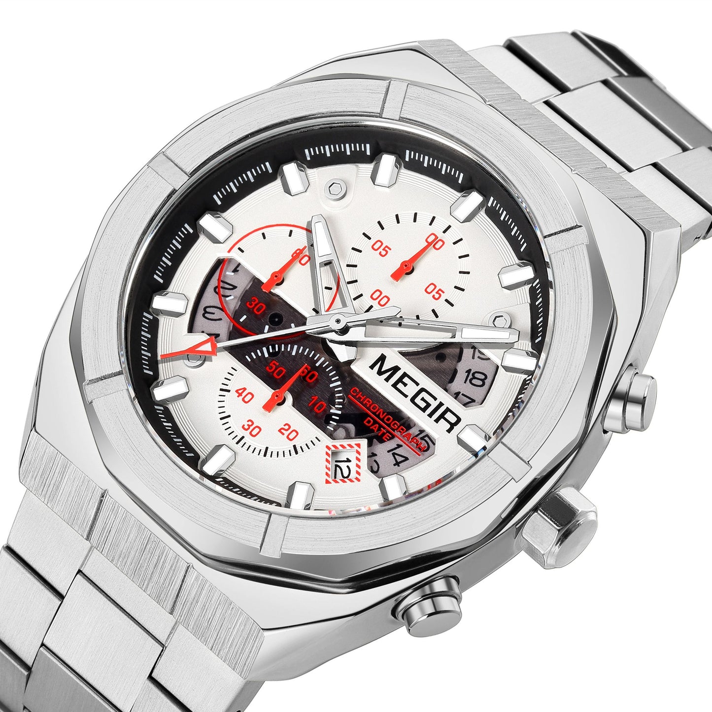 MEGIR New Watch for Men Top Brand Luxury Casual Quartz Wristwatch with Chronograph Waterproof Luminous Auto Date Reloj Hombre 2225