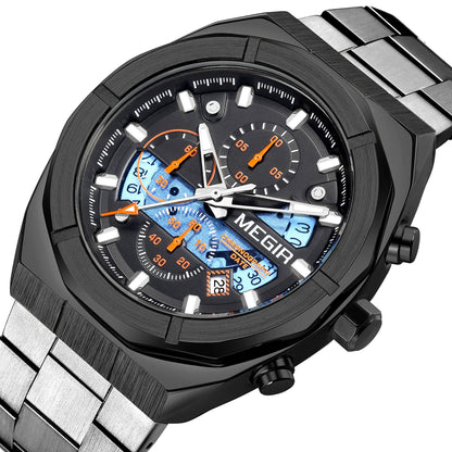 MEGIR New Watch for Men Top Brand Luxury Casual Quartz Wristwatch with Chronograph Waterproof Luminous Auto Date Reloj Hombre 2225