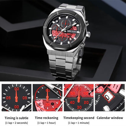 MEGIR New Watch for Men Top Brand Luxury Casual Quartz Wristwatch with Chronograph Waterproof Luminous Auto Date Reloj Hombre 2225