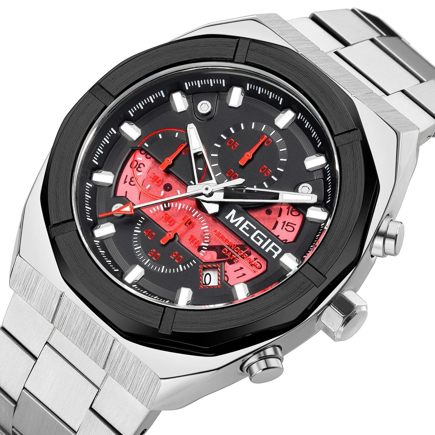 MEGIR New Watch for Men Top Brand Luxury Casual Quartz Wristwatch with Chronograph Waterproof Luminous Auto Date Reloj Hombre 2225