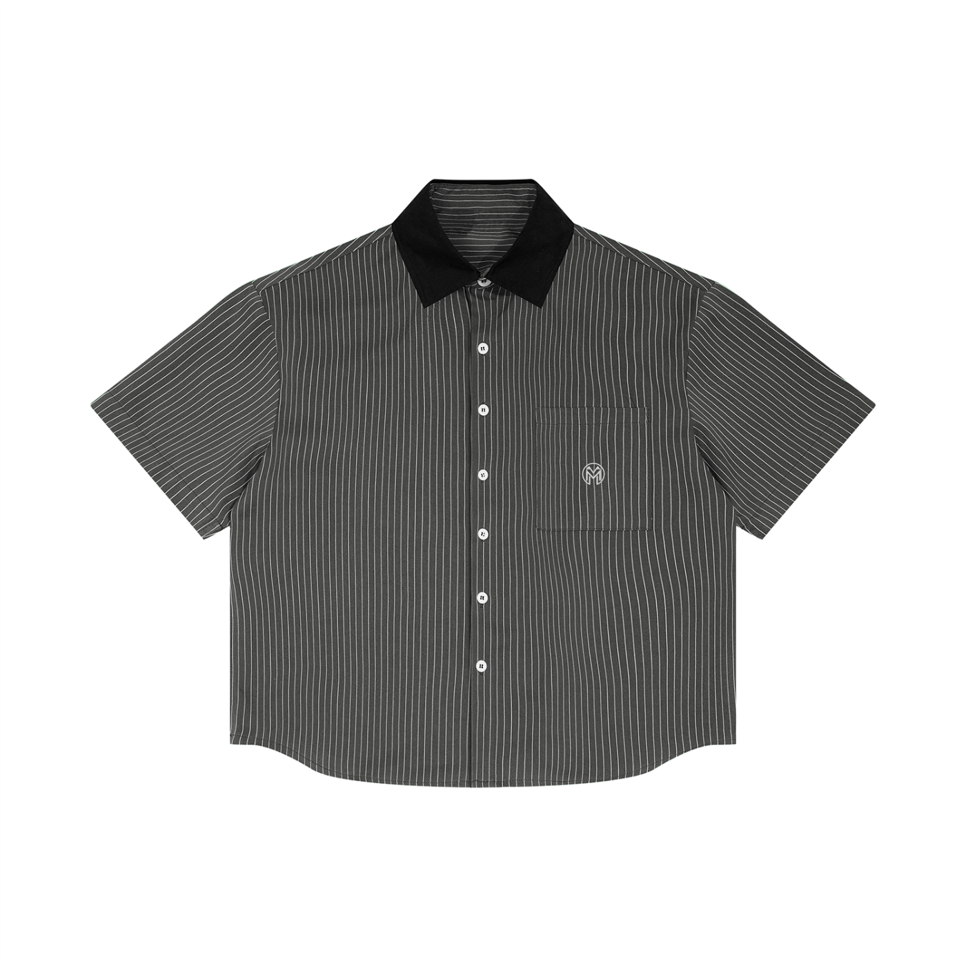Montenegra Striped Boxy Contrast Collar Shirt