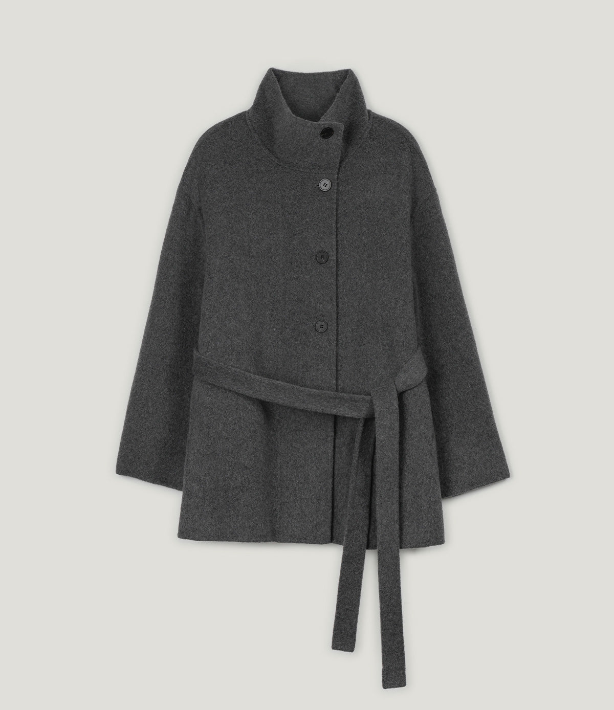 Heton High Neck Handmade Half Coat (with Strap)