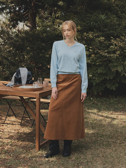 Tudet Corduroy Maxi Long Skirt