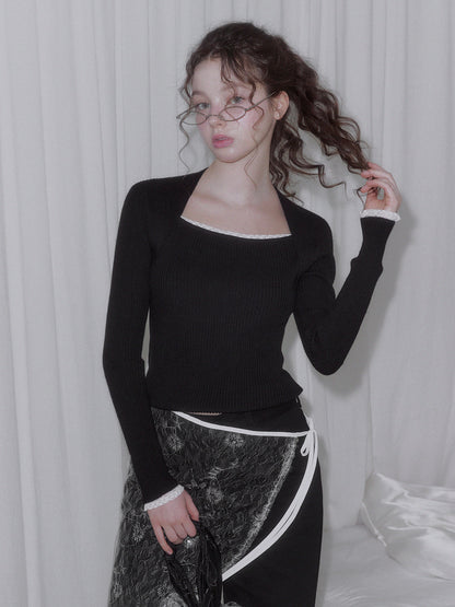 Delvin Lace Bolero Long Sleeve Knit