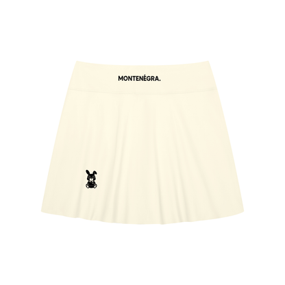 Montenegra's A-Line Contrast Panel Slit Skirt