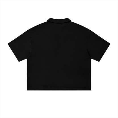 Montenegra Vintage Wash Waffle Boxy Polo Shirt